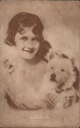 Billie Burke - A Woman with a White Dog Actresses Postcard Postcard Postcard