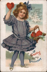 A Greeting To My Valentine. Of Course You'll Know From Whom This Came. Children Postcard Postcard Postcard