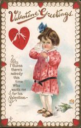 Valentine Greeting I Guess There's Nobody This Time Who Wants Me For His Valentine Postcard