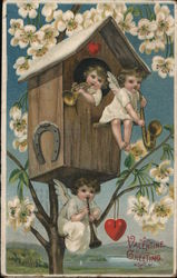 Valentine Greeting Cupid Postcard Postcard Postcard