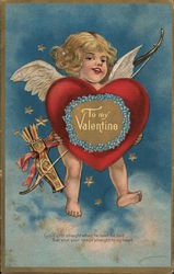 To My Valentine Cupid Shot Straight When He Used the Dart, That Shot Your Image Straight to My Heart Postcard