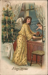 A Merry Christmas Angels Postcard Postcard Postcard