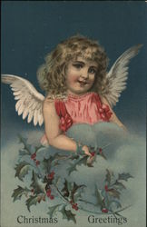 Christmas Greetings Angels Postcard Postcard Postcard