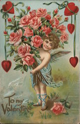 To My Valentine Cupid Postcard Postcard Postcard