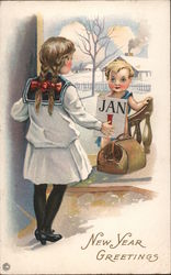 New Year Greetings Postcard