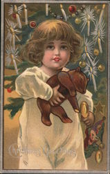 Christmas Greetings Children Postcard Postcard Postcard