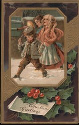 Christmas Greetings Children Postcard Postcard Postcard