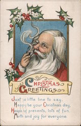 Christmas Greetings: Just A Little Line To Say, Happy Be Your Christmas Day Santa Claus Postcard Postcard Postcard