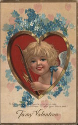 To My Valentine. I love you dearly as you can see. Cupid Postcard Postcard Postcard