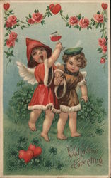 Valentine Greeting Cupid Postcard Postcard Postcard