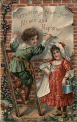 Greetings From Your Niece And Nephew Children Postcard Postcard Postcard