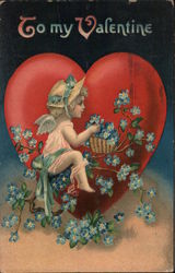 To My Valentine Hearts Postcard Postcard Postcard