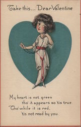 Take This, Dear Valentine: My Heart Is Not Green Postcard