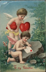 To My Valentine Cupid Postcard Postcard Postcard