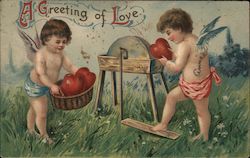 A Greeting of Love Cupid Postcard Postcard Postcard