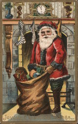 Joyous Christmas Tiding Santa Claus Postcard Postcard Postcard