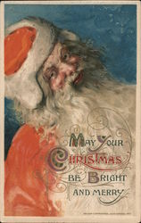 May Your Christmas Be Bright And Merry - Smiling Santa Santa Claus Postcard Postcard Postcard