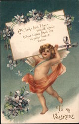 To My Valentine Cupid Postcard Postcard Postcard