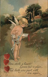 You Stole A Heart! Love's Law Is Plain Cupid Postcard Postcard Postcard