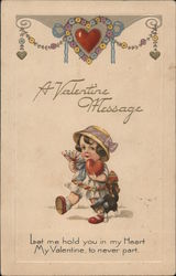 A Valentine Message Children Postcard Postcard Postcard