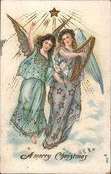 Merry Christmas Angels Postcard Postcard Postcard