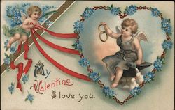 My Valentine I love you Cupid Postcard Postcard Postcard