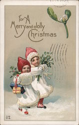 For A Merry and Jolly Christmas Children Postcard Postcard Postcard