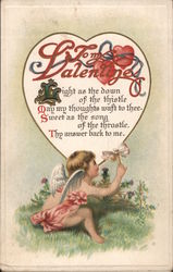 To My Valentine Light As The Down Of The Thistle, May My Thoughts Waft To Thee Postcard