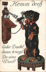 Come on Over Dear Dachshund, You Will Get a Sausage Dachshunds Postcard Postcard Postcard