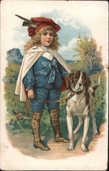 Boy and Dog Postcard