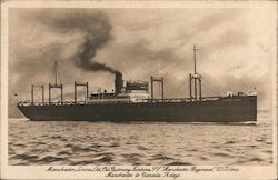 Manchester Liners, Ltd., Oil Burning Turbines S. S. "Manchester Regiment" Postcard