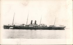 Unidentified steamer with two stacks and four masts Steamers Postcard Postcard Postcard