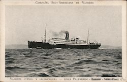 Compania Sud-America de Vapores: Vapores "Teno" and "Aconcagua" Postcard