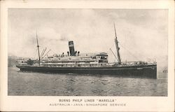 Burns Philp Liner "Marella" Australia-Java-Singapore Service Postcard