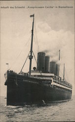 "Kronprinzessin Cecilie" in Bremerhaven Postcard