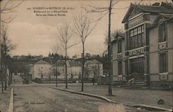 Boulevard de la Republique, Salle des Fetes et Ecoles Nogent-Le-Rotrou, France Postcard Postcard Postcard