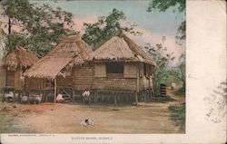 Native Homes - Nipi Huts Manila, Philippines Southeast Asia Postcard Postcard Postcard