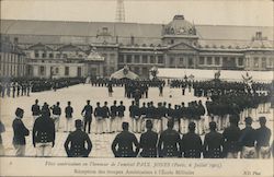 Reception des roupes Américaines á l'école Militaire Paris, France Postcard Postcard Postcard