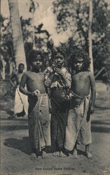 Three Typical Coolie Children, Ceylon Sri Lanka Southeast Asia Postcard Postcard Postcard