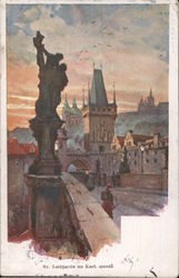 Statue of Lutgardis, Charles Bridge Prague, Czech Republic Eastern Europe Postcard Postcard Postcard