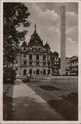 Flag Obelisk in Front of the State Theater Košice, Czech Republic Eastern Europe Postcard Postcard Postcard