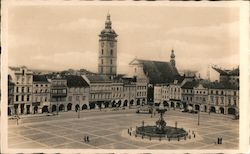 Main Square of Budweis Postcard