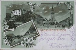 Views - Château, Upper Part of Town and Square Postcard