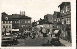 Kamnitz Marketplace, German Occupied Czechoslovakia Postcard