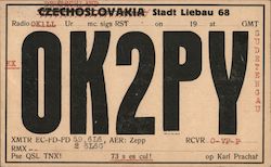 CZECHOSLOVAKIA Stadt Liebau 68 Postcard