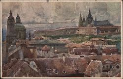 Malá Strana District and Hradčany - Watercolor Postcard