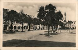 Street Scene Plague Column Postcard