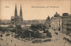 Wien - Maximilianplatz mit Votivkirche Austria Postcard Postcard Postcard