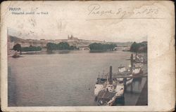 Dock the steamer on Vltava Postcard