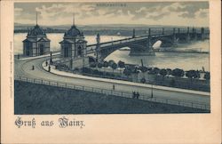 Bridge over the river Rhine in Mainz Germany Postcard Postcard Postcard